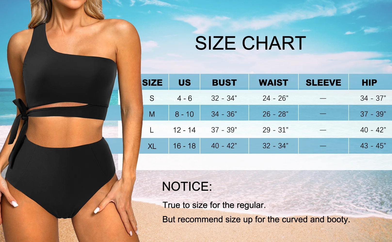 One Shoulder Womens Bikini Sets High Waisted Bathing Suits for Women Tie High Cut Swimsuits