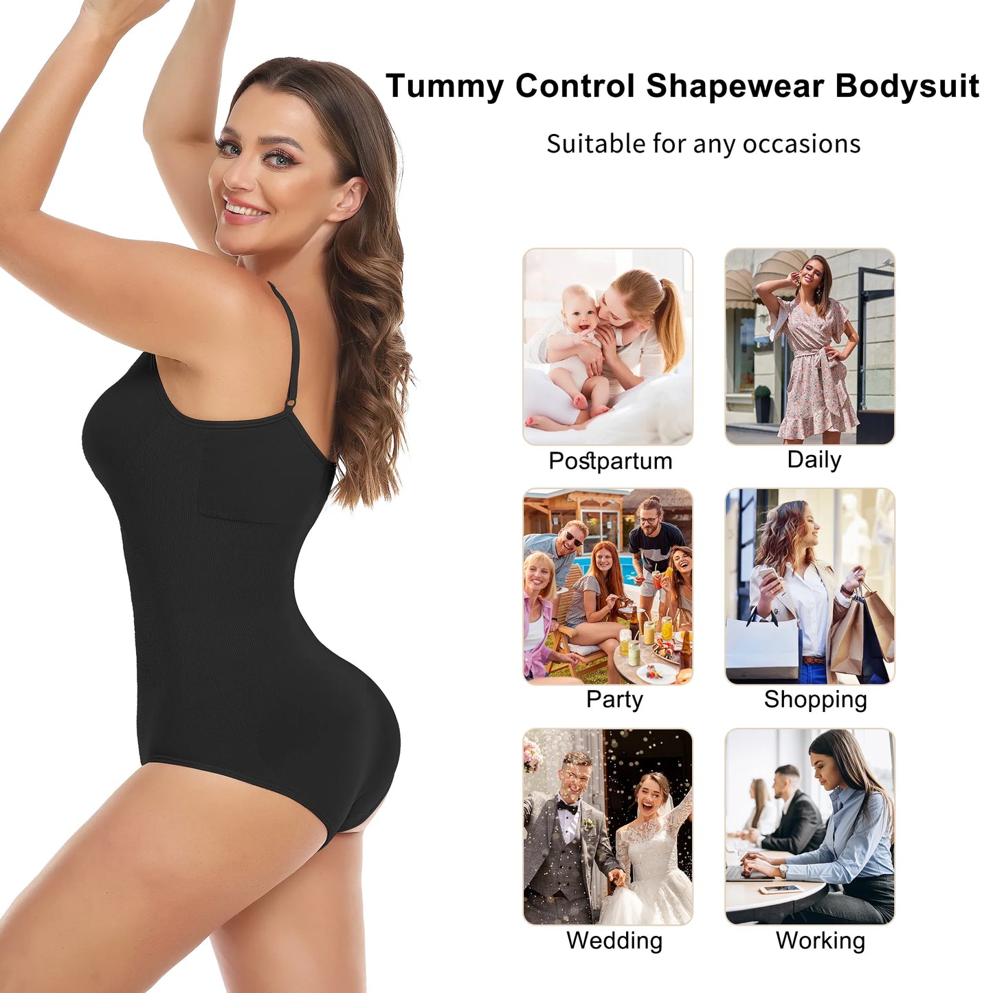 Shapewear for Women Tummy Control Body Shaper Seamless Sculpting Snatched Waist Body Suit