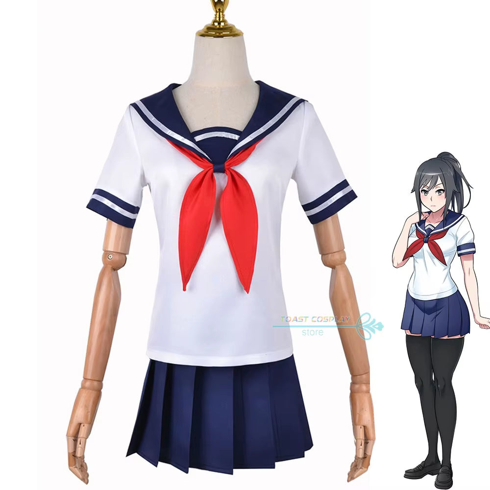 Ayano Aishi Cosplay Game Yandere Simulator Ayano Aishi Cosplay Costume Game Anime Girl JK Uniform Outfit Cosplay Costume