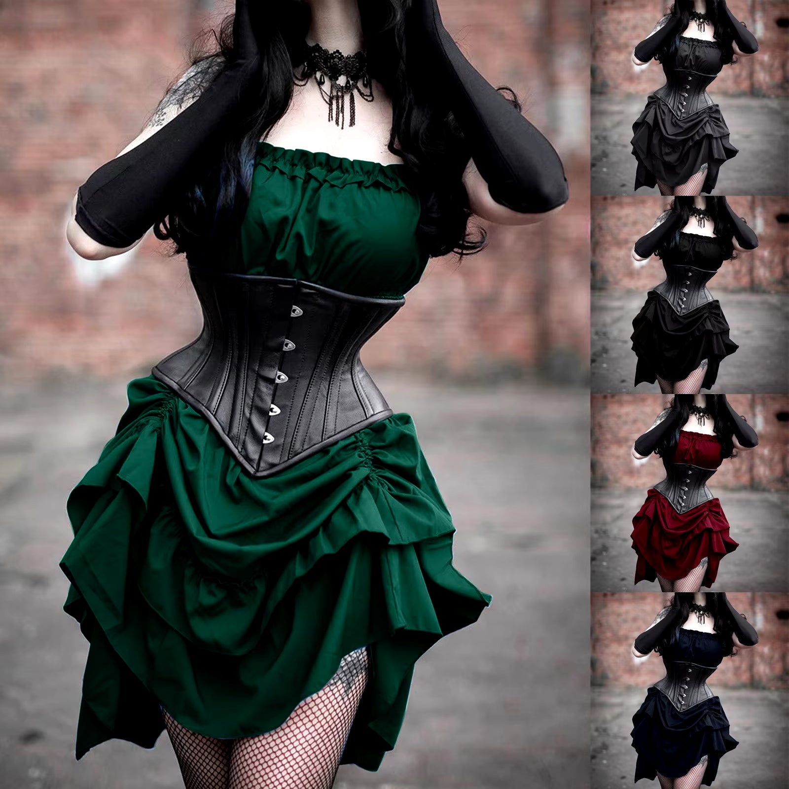 2024 Women Victorian Gothic Dress Vestidos Retro Pleated Dress Palace Court Princess Halloween Punk Cosplay Costume Sundress