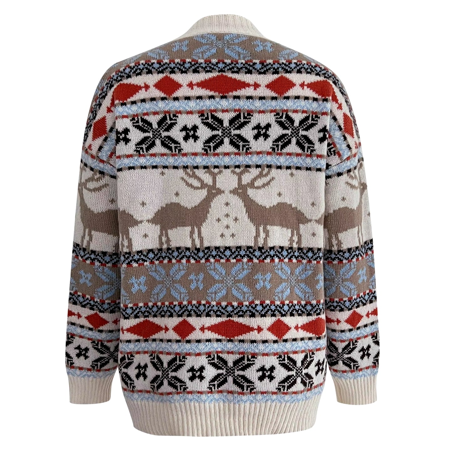 Ugly Christmas Sweater 2024 Women Knitted Sweater Xmas New Years Reindeer Elk Knitwears Jumper Top Autumn Winter Pullover